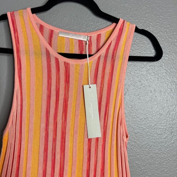 NWT One Grey Day Lightweight Viscose Knit Tank Stripe Pink Yellow‎ XS - Picture 4 of 6